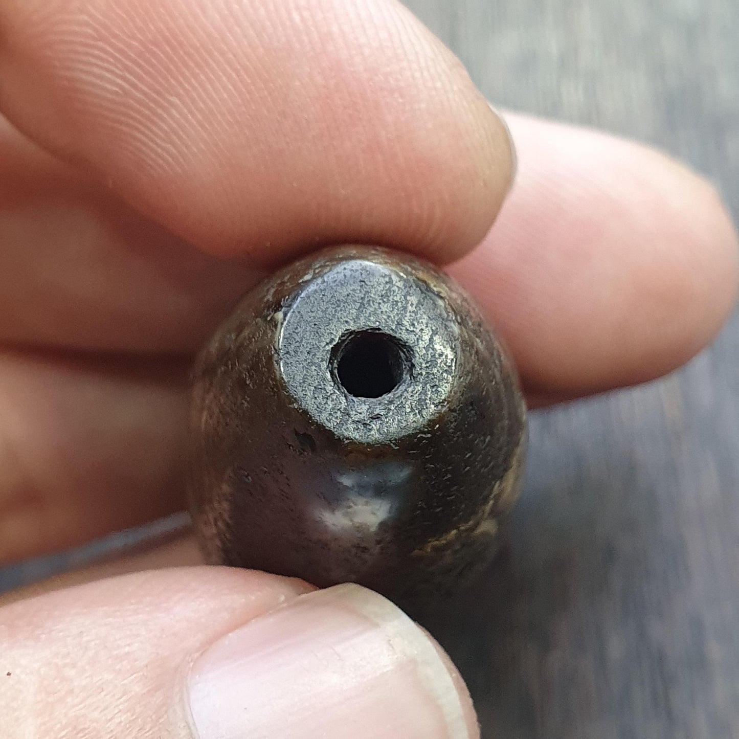 Huge himalayan indo tibetan agate suleimani bead natural pattern agate 46x18mm
