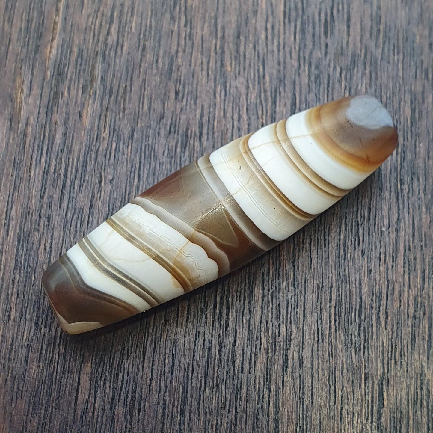 Unique himalayan tibetan agate bead suleimany eye & lines pattern agate amulet