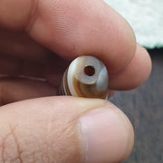 Unique himalayan tibetan agate bead suleimany eye & lines pattern agate amulet