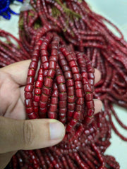 Antique trade beads venetian czech whiteheart  irregular shape strand 7mm-8mm