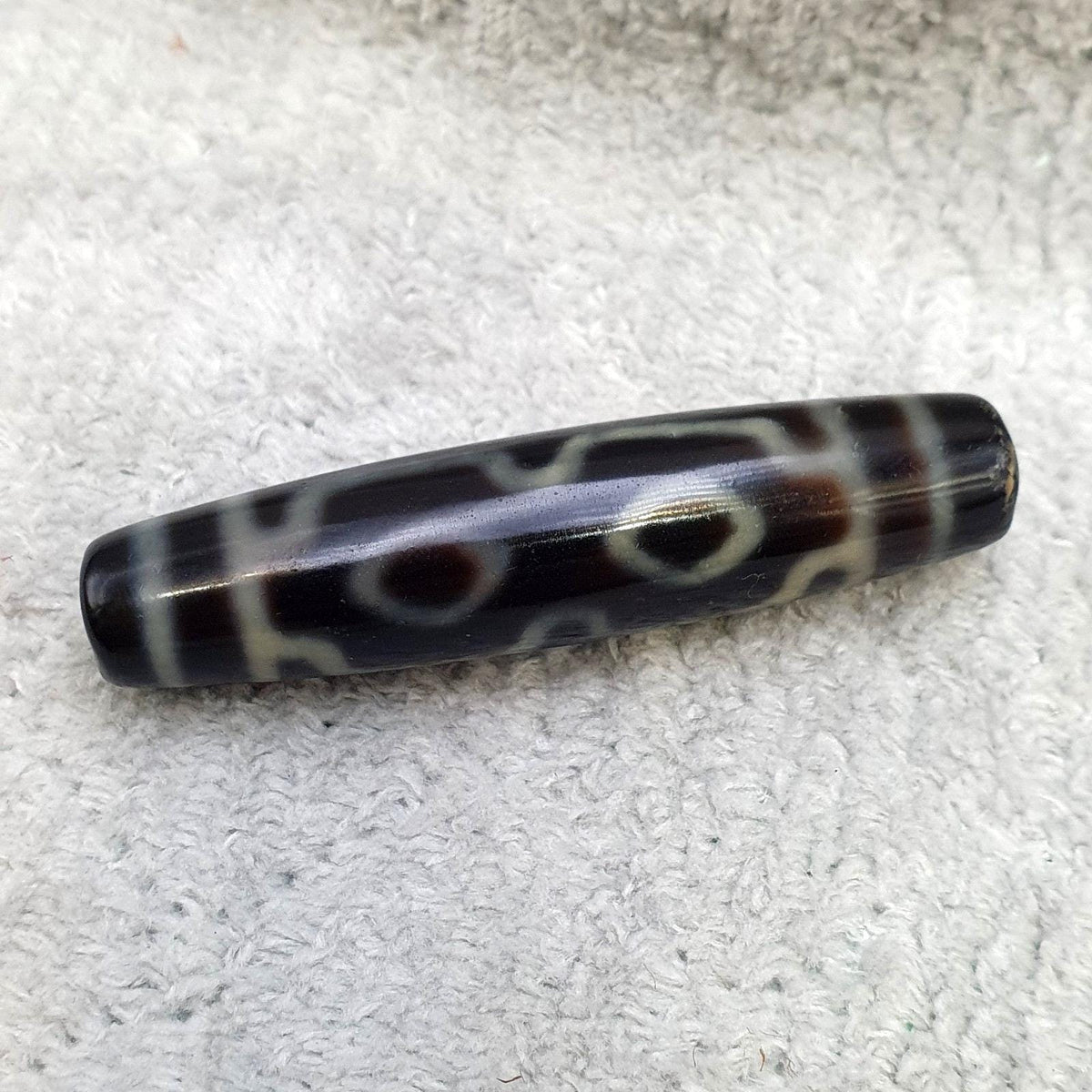 4 eyes unique pattern himalayan tibetan agate dzi bead amulet lucky charm bead