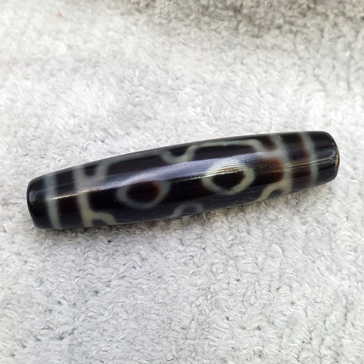 4 eyes unique pattern himalayan tibetan agate dzi bead amulet lucky charm bead