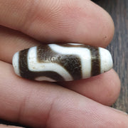 Vintage old himalayan indo tibetan pure 2 eyes dzi amulet pendant bead
