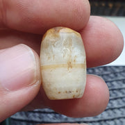 Lo 3 antique ancient african yemeni agate stone bead amulet