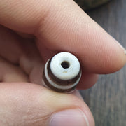 Vintage old himalayan indo tibetan pure 2 eyes dzi amulet pendant bead