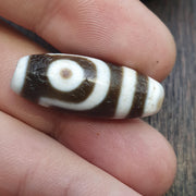 Vintage old himalayan indo tibetan pure 2 eyes dzi amulet pendant bead