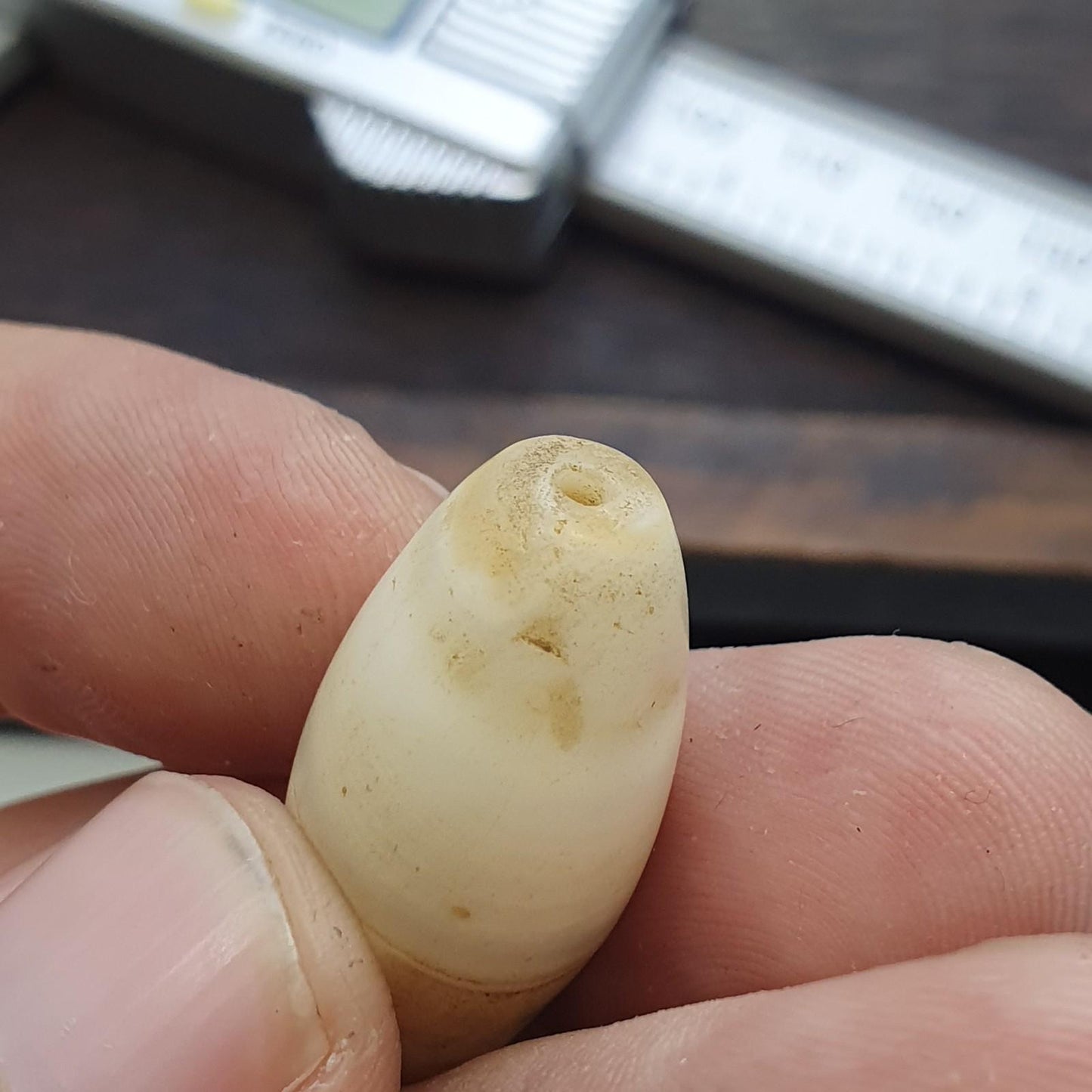 Antique ancient african yemeni agate stone bead amulet 27.4mm