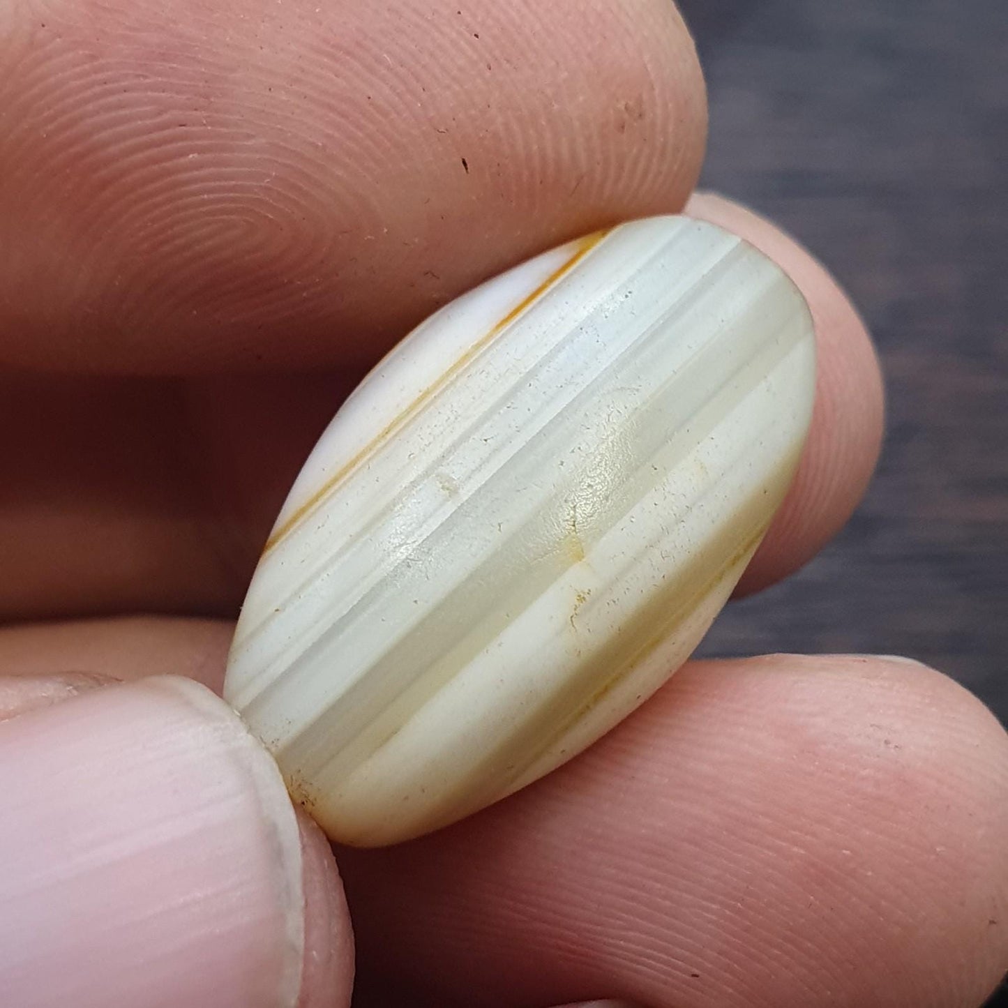 Antique ancient yemeni eyes agate white agate stone bead amulet