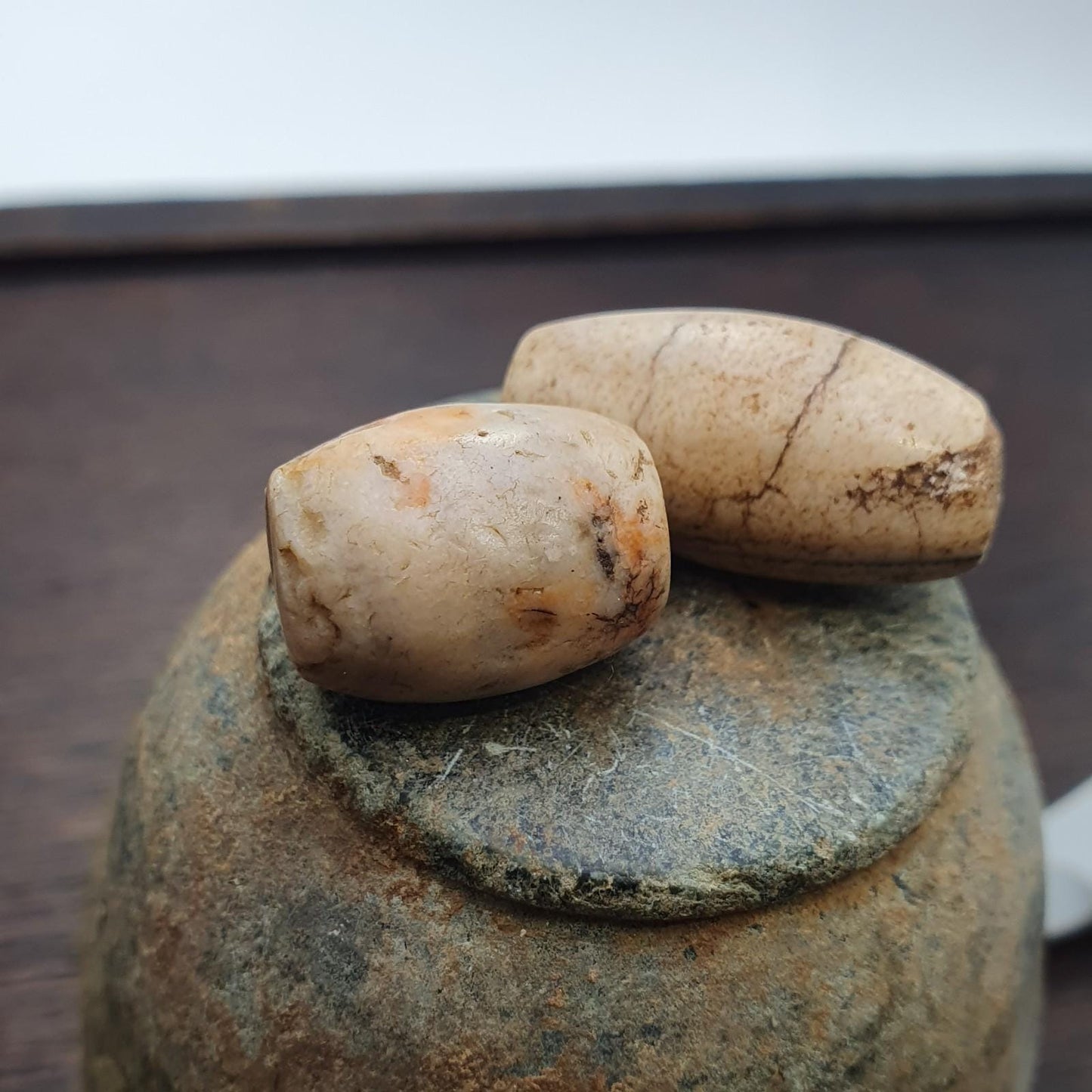 Antique ancient african yemeni agate stone bead amulet