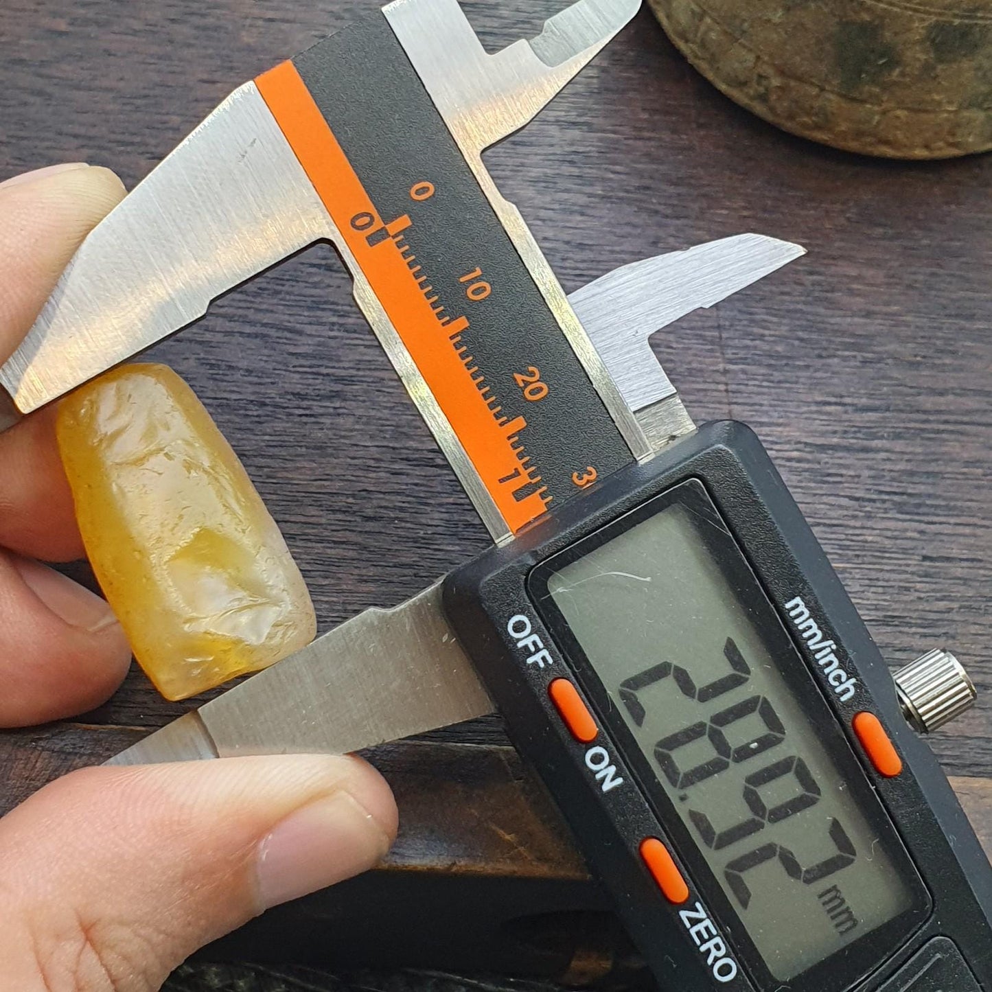 Antique ancient yemeni yellow agate stone bead amulet