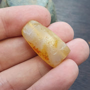 Antique ancient yemeni yellow agate stone bead amulet