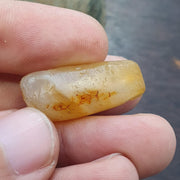 Antique ancient yemeni yellow agate stone bead amulet