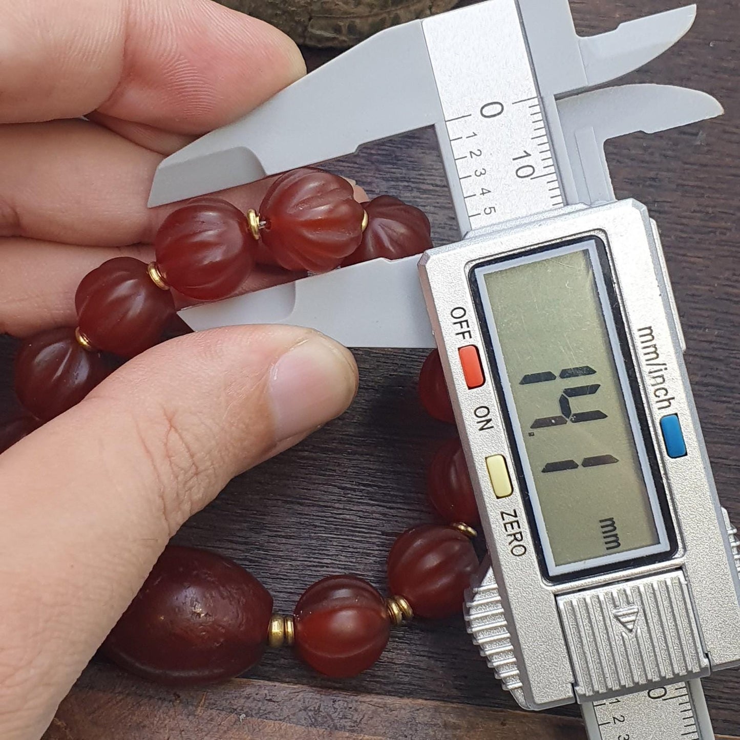 Rare old antique indo tibetan carnelian agate beads melon shape beads bracelet
