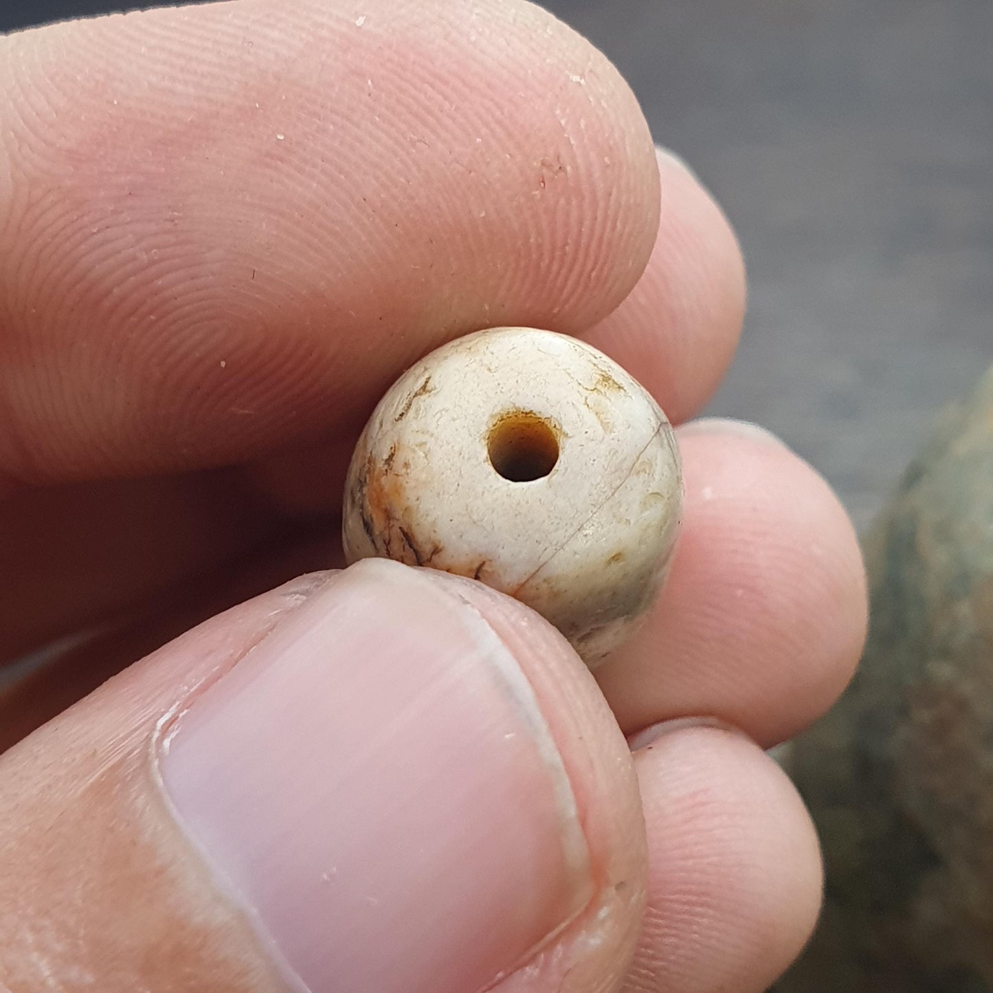 Antique ancient african yemeni agate stone bead amulet