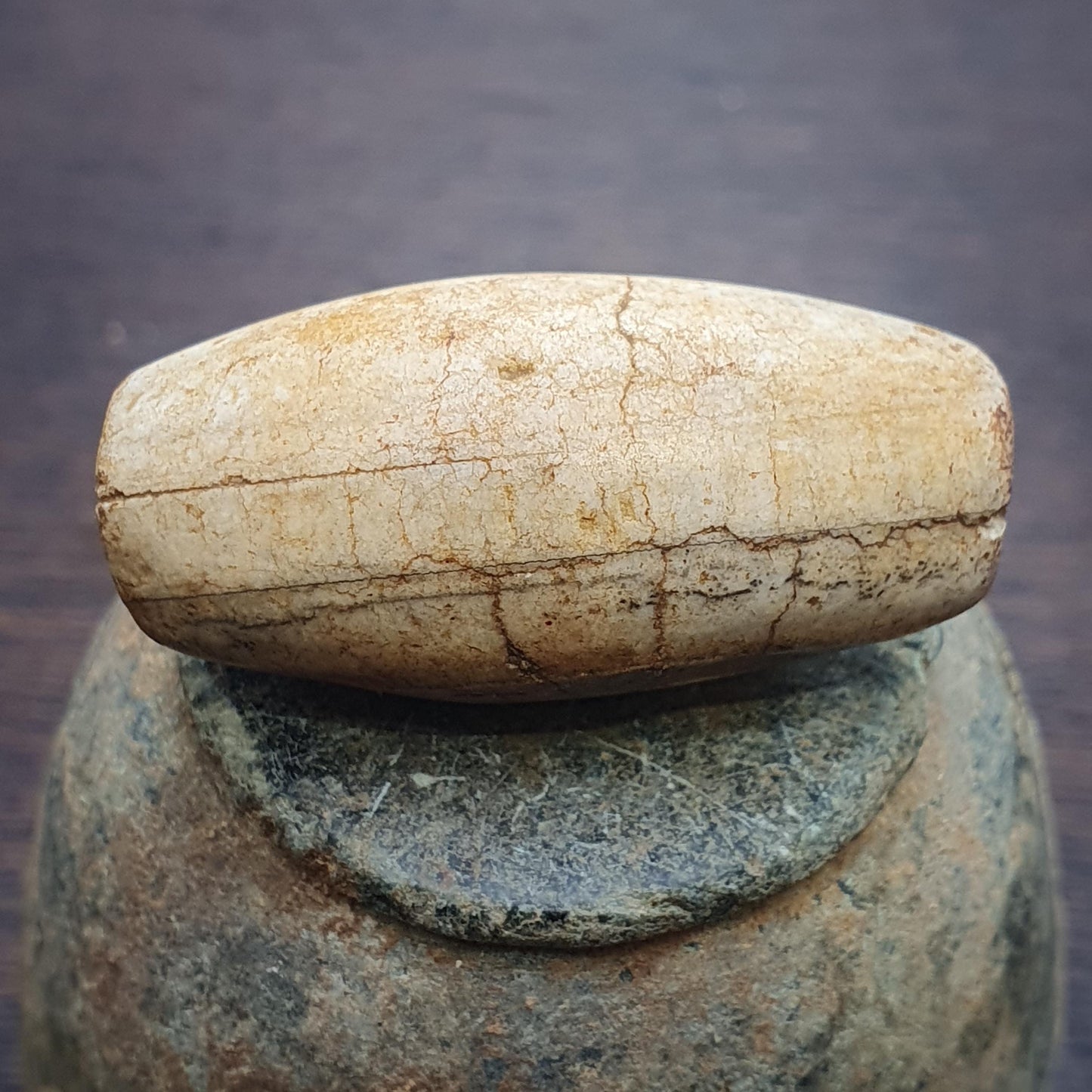 Antique ancient himalaya tibetan eye agate stone bead amulet