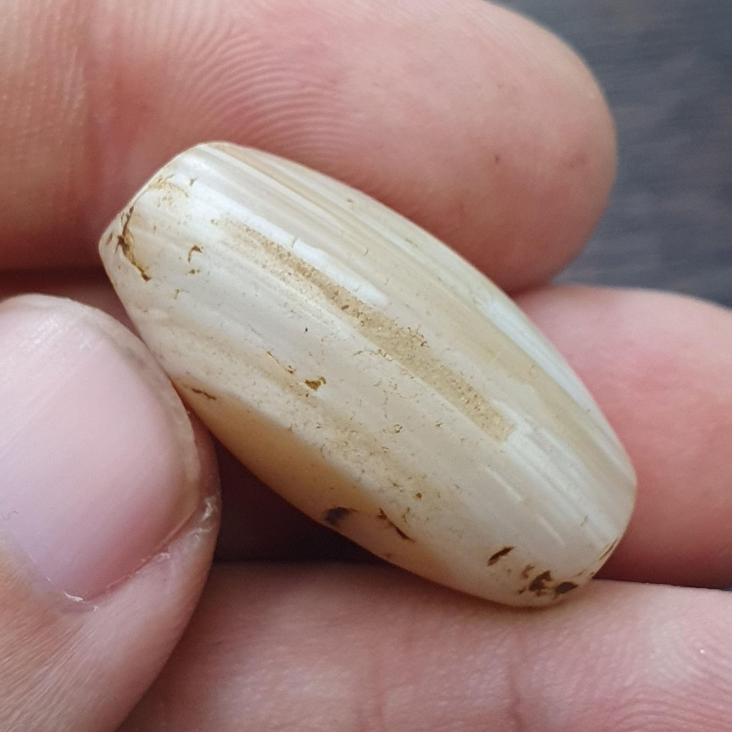 Antique ancient african yemeni eyes agate white agate stone bead amulet