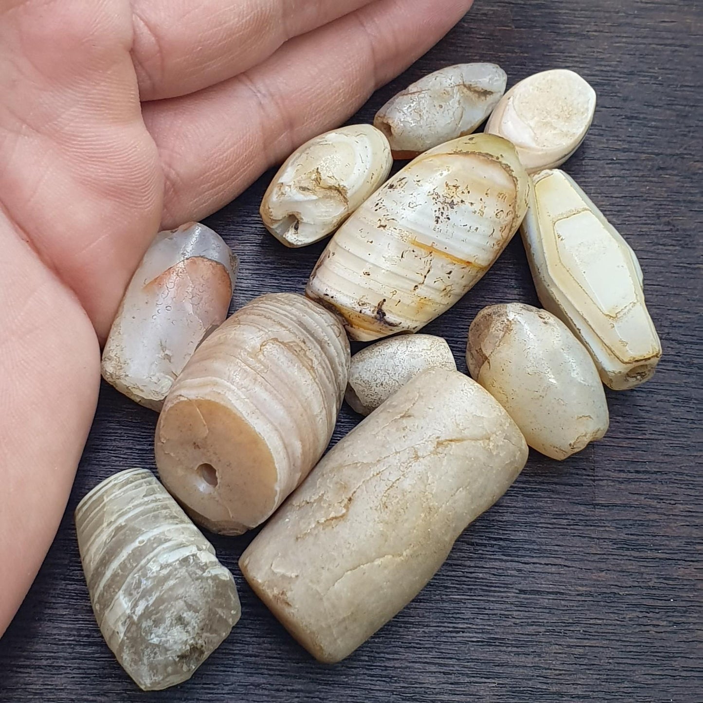 Lot ancient antique african yemeni agate beads suleimany agate amulet