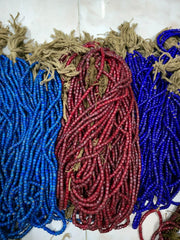 Antique trade beads venetian czech whiteheart  irregular shape strand 7mm-8mm