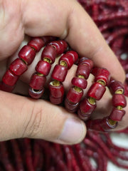 Antique trade beads venetian czech whiteheart  irregular shape strand 7mm-8mm