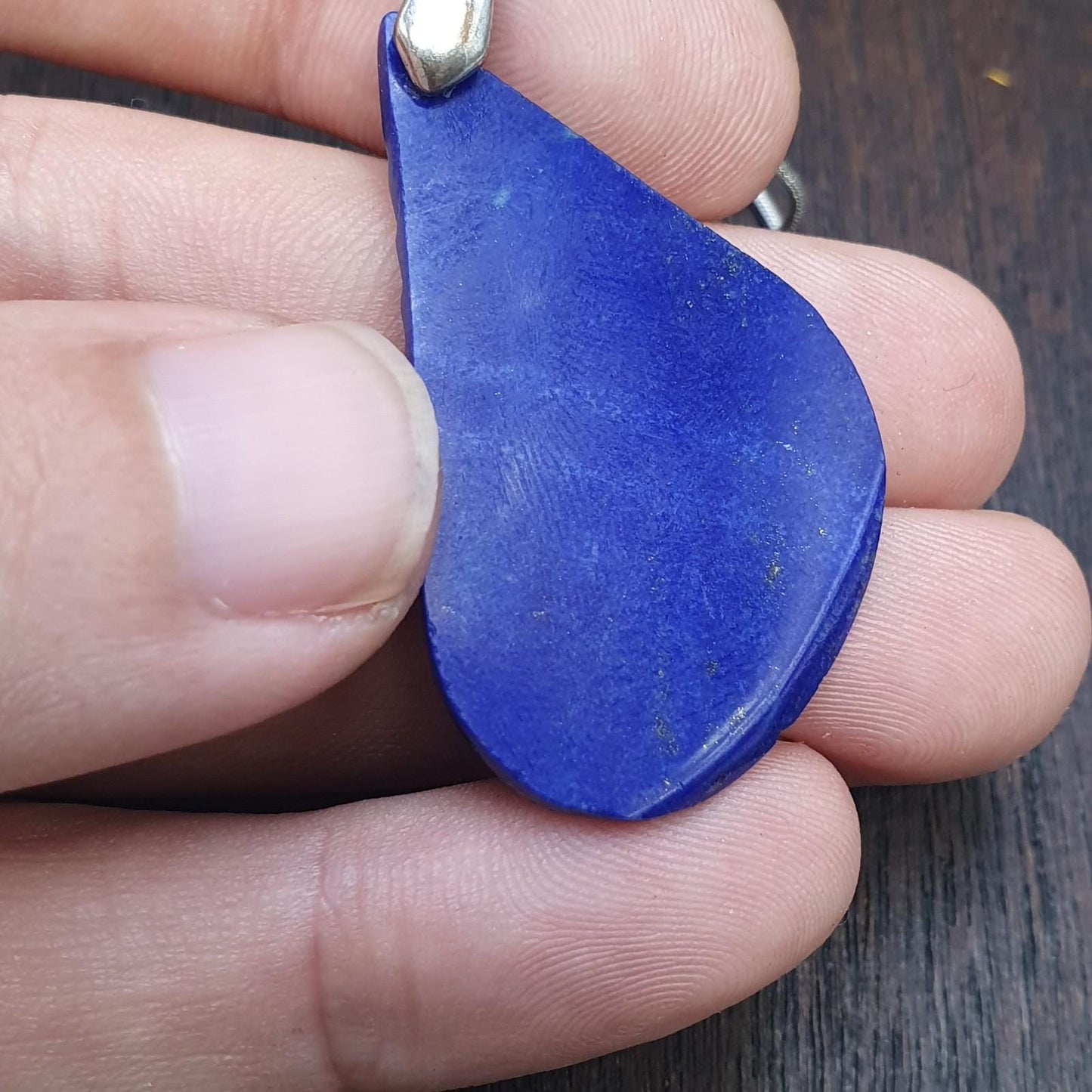 Lapis lazuli hand carved pendant necklace
