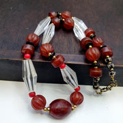 Himalayan indo tibetan agate carnelian himalayan crystal quartz  amulet necklace