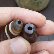 2 himalayan indo tibetan unique pattern agate beads suleimany eye agate amulet