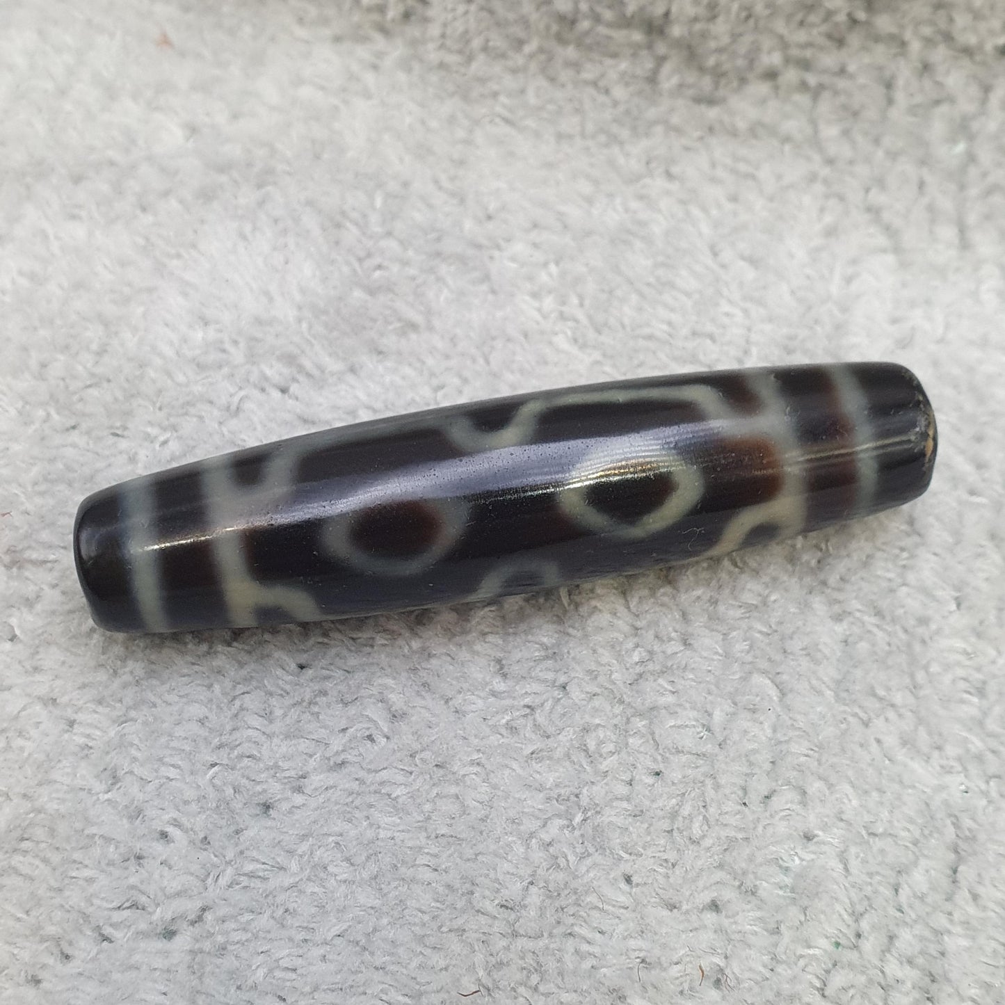 4 eyes unique pattern himalayan tibetan agate dzi bead amulet lucky charm bead