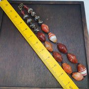 Red agate natural patterns old beads jewelry necklace