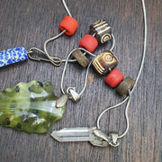 Amazing pendants lapis lazuli, jade, quartz hand carved pendants necklace