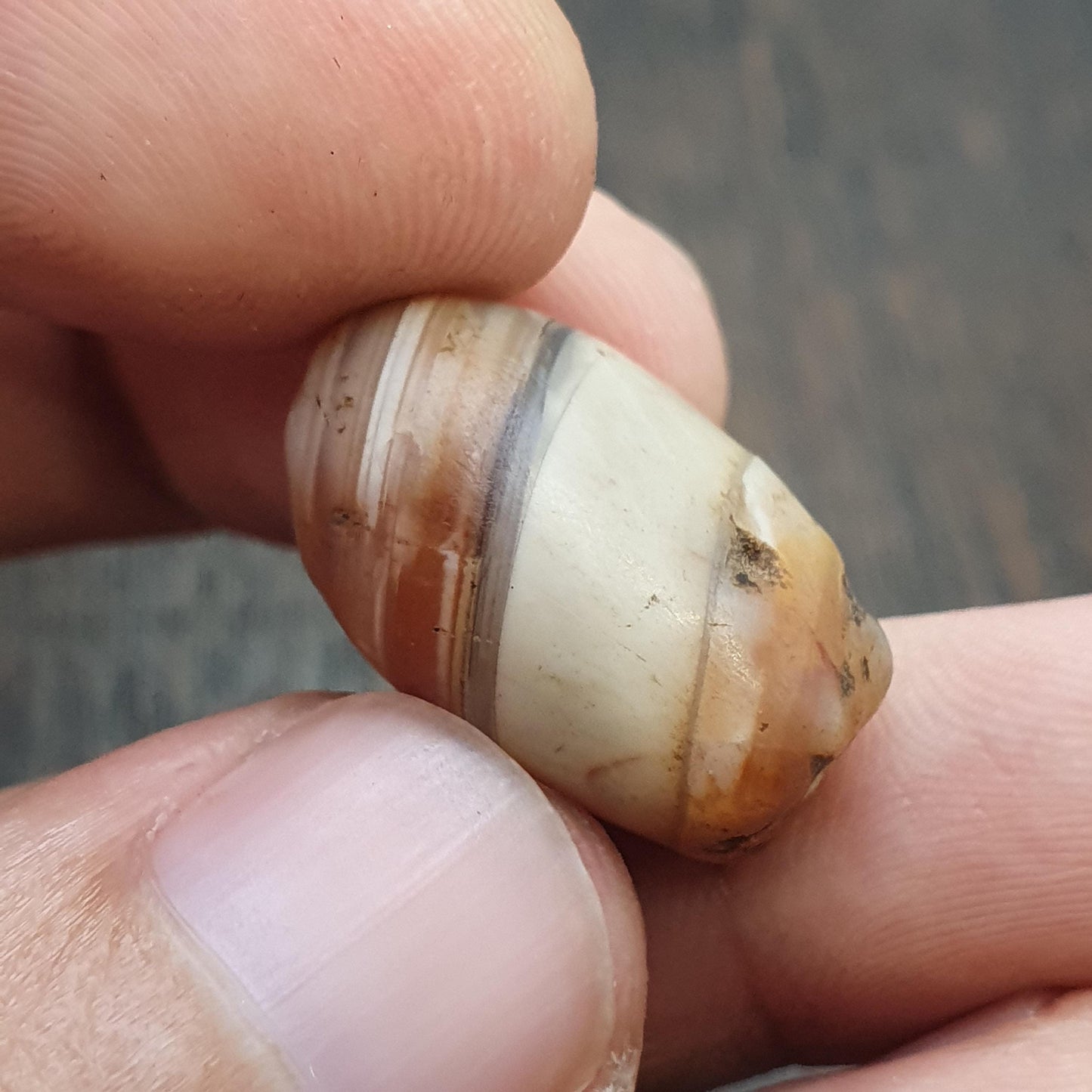 Ancient antique yemeni middle eastern agate natural pattern agate bead amulet #42