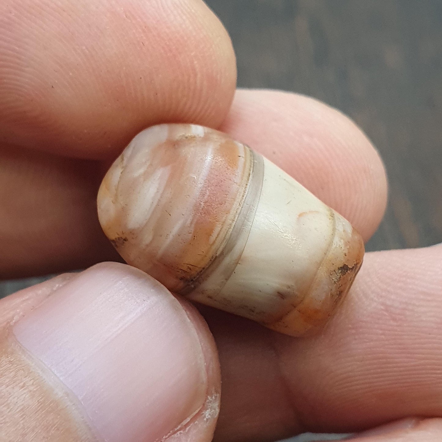 Ancient antique yemeni middle eastern agate natural pattern agate bead amulet #42