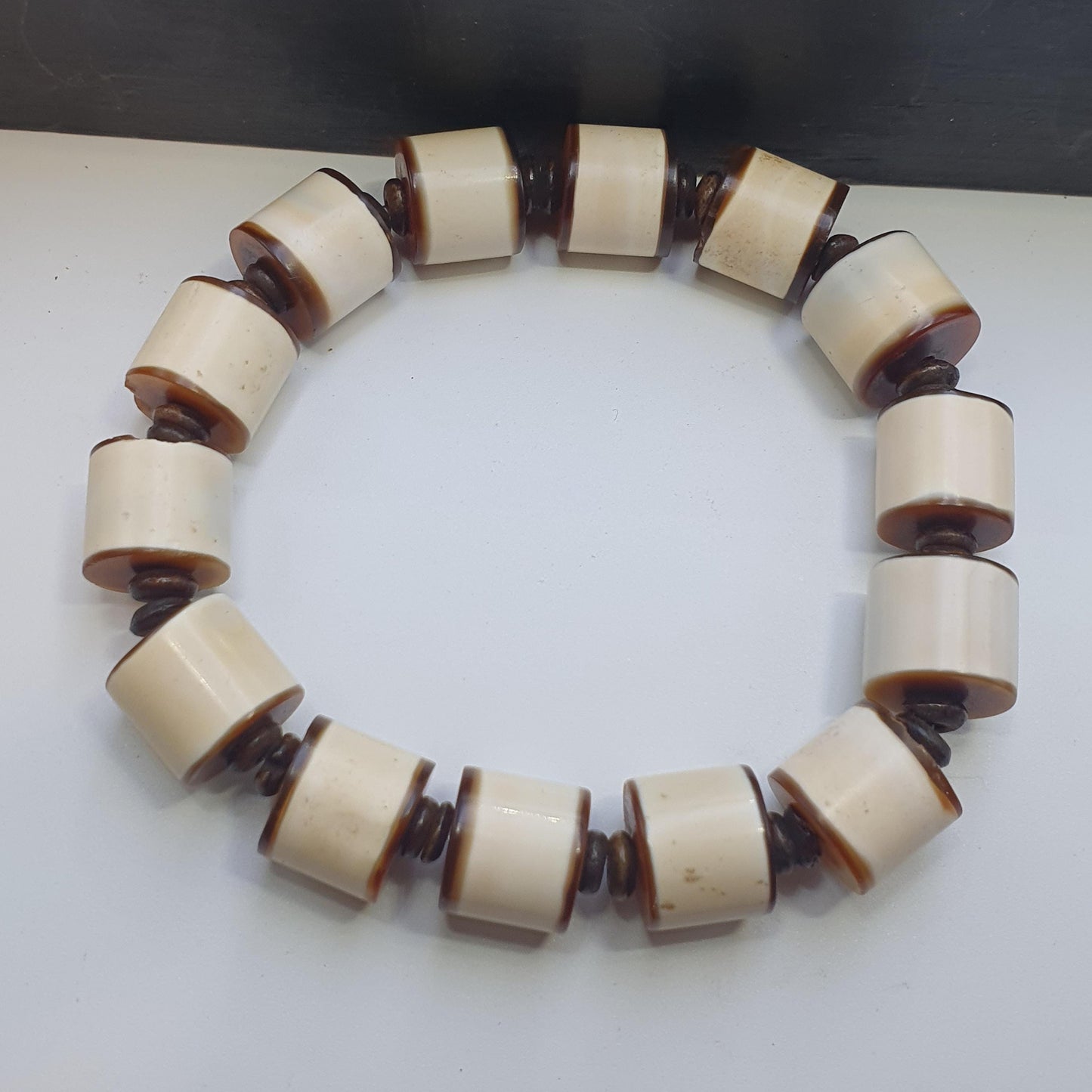 Antique old dzi agate Genuine Yemeni banded agate beads bracelet
