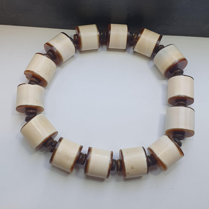 Antique old dzi agate Genuine Yemeni banded agate beads bracelet