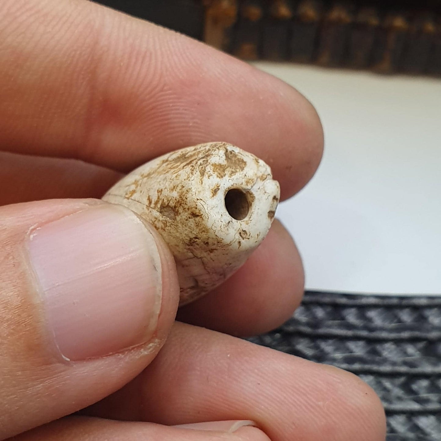 Antique ancient african yemeni agate stone bead amulet 28.8mm