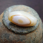 Antique Ancient Yemeni Eyes Agate White Agate Stone Bead Amulet