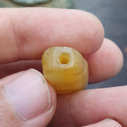 Antique ancient yemeni yellow agate stone bead amulet