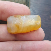 Antique ancient yemeni yellow agate stone bead amulet