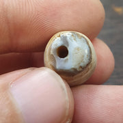 Antique ancient yemeni eyes agate gray agate stone bead amulet 17.9mm