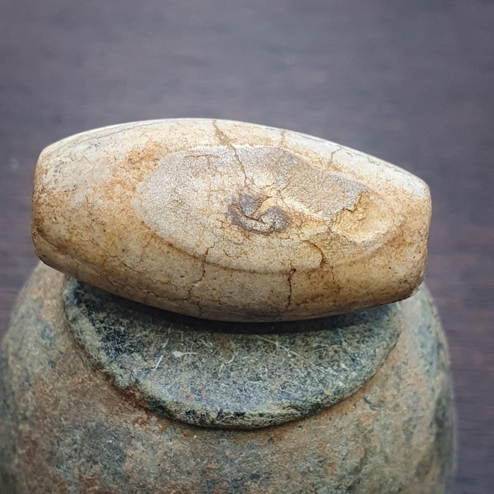 Antique ancient himalaya tibetan eye agate stone bead amulet