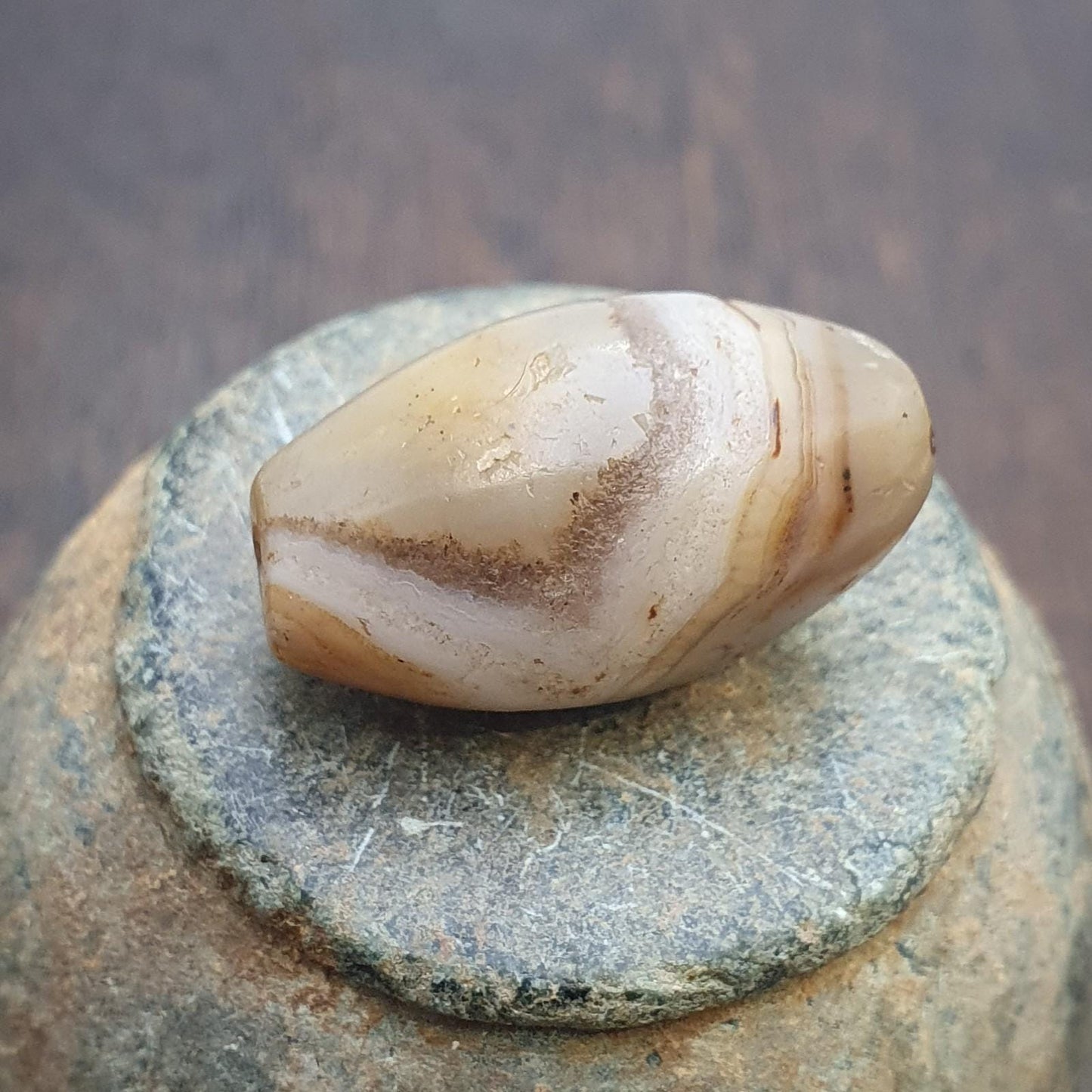 Ancient middle eastern yemeni african agate bead 1000+ years old