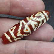 Antique tibetan nepalese red etched agate bead decorated carnelian beads etc-2
