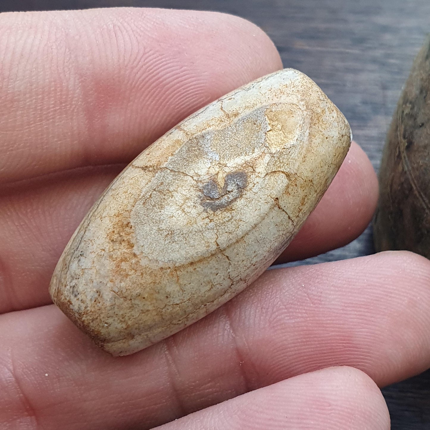Antique ancient himalaya tibetan eye agate stone bead amulet