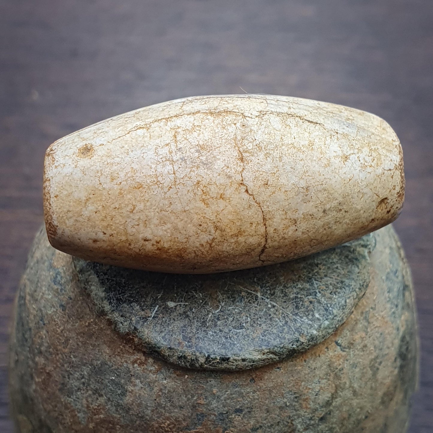 Antique ancient himalaya tibetan eye agate stone bead amulet