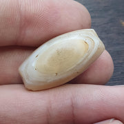 Antique ancient african yemeni eyes agate white agate stone bead amulet