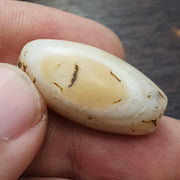 Antique ancient african yemeni eyes agate white agate stone bead amulet
