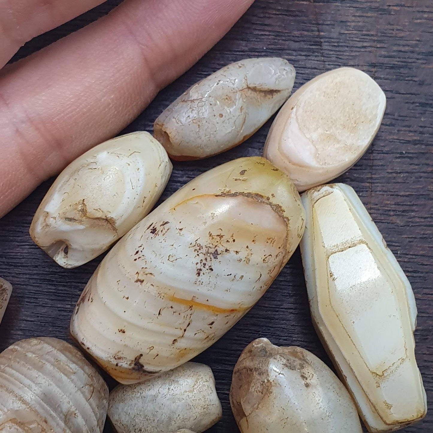 Lot ancient antique african yemeni agate beads suleimany agate amulet