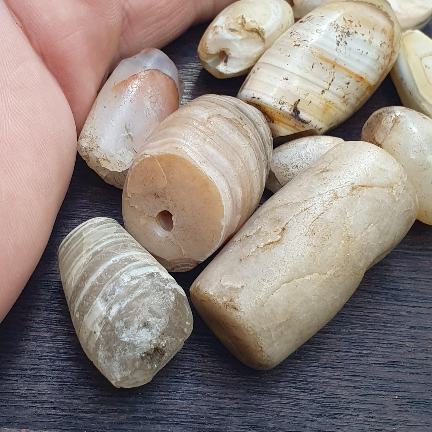 Lot ancient antique african yemeni agate beads suleimany agate amulet