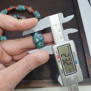 Vintage gabri eye glass venetian whiteheart and handpainted glass beads
