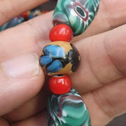 Vintage gabri eye glass venetian whiteheart and handpainted glass beads