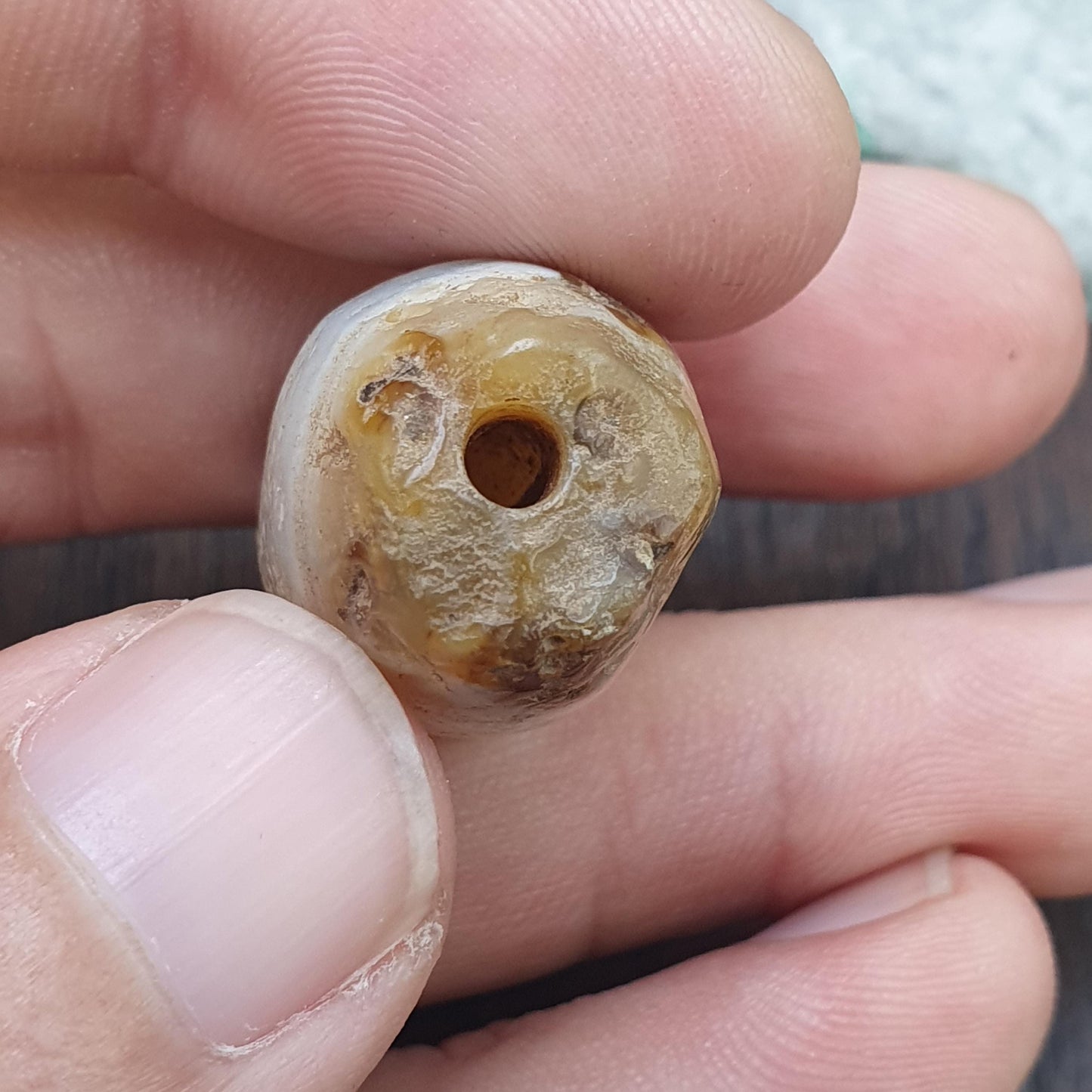 Indo tibetan ancient himalayan agate bead, spiritual amulet, collectible bead